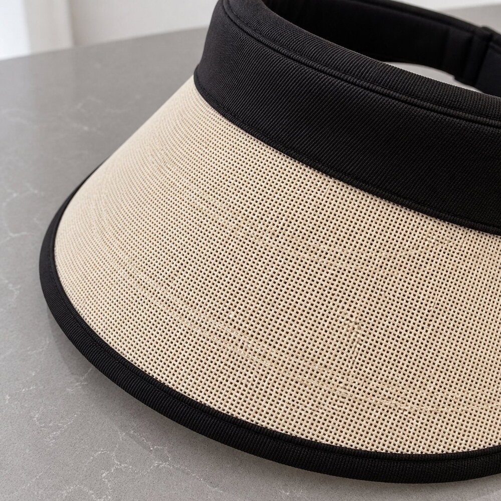 CELINE Triomphe Beige Bow Sun Visor - Picture 6 of 6
